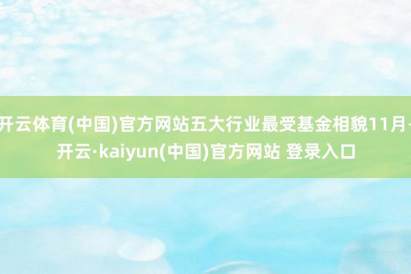开云体育(中国)官方网站五大行业最受基金相貌11月-开云·kaiyun(中国)官方网站 登录入口